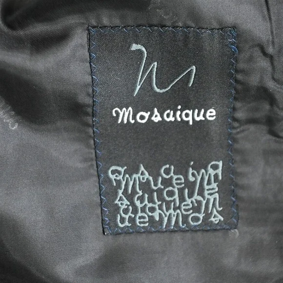 Mosaique 42R 34x28 Black Extra Slim Super 200s Wool Mens Jacket Pants Suit